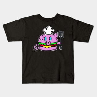 Chef Pig Pork Barbeque Summer Cheeseburger Kids T-Shirt